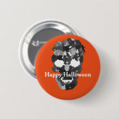 Badge Rond 5 Cm Joyeux crâne d'Halloween (Devant & derrière)