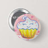 Badge Rond 5 Cm Joyeux Cupcake Valentine Button Pin (Devant & derrière)