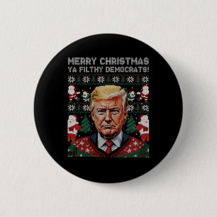 Badge Rond 5 Cm Joyeux Démocrates de Noël Fileux Ya Funny Noël