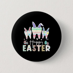 Badge Rond 5 Cm Joyeux Dents de Pâques Dents de dents de lapin Ore