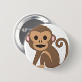 Badge Rond 5 Cm Joyeux dessin de singe (Devant & derrière)