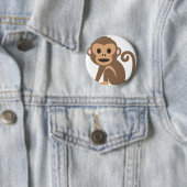 Badge Rond 5 Cm Joyeux dessin de singe (En situation)
