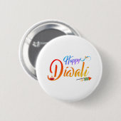 Badge Rond 5 Cm Joyeux diwali (Devant & derrière)