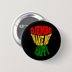 Badge Rond 5 Cm Joyeux Djembe coloré Me Rendre Joyeux Tambour Afri