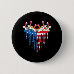 Badge Rond 5 Cm Joyeux Drapeau Américain de la Fierté de la Journé