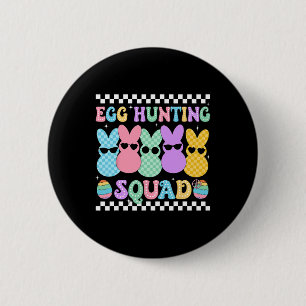 Badge Rond 5 Cm Joyeux Easter Bunny Egg Hung Squad Crew Famille B