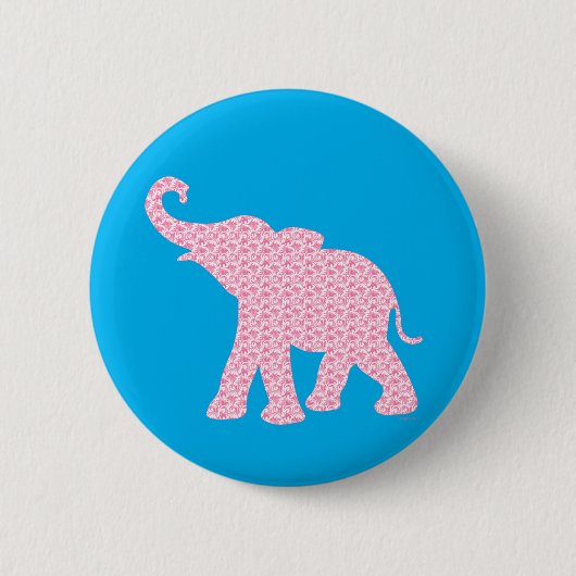 Badge Rond 5 Cm Joyeux Eléphant Rose Art Motif mou (Devant)