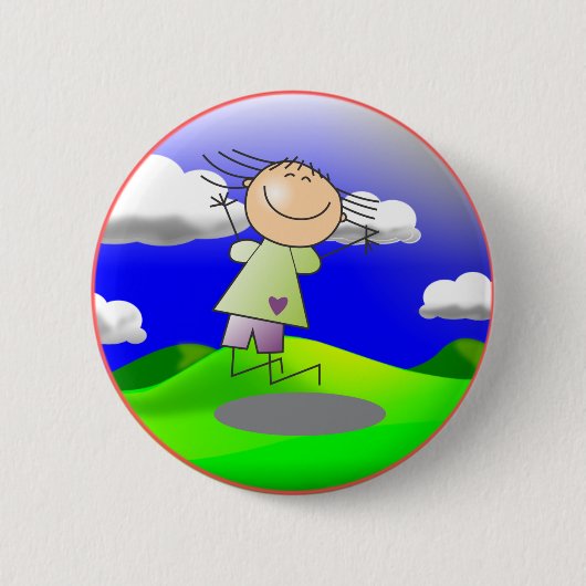 Badge Rond 5 Cm Joyeux enfant en jeu (Devant)