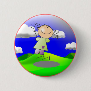 Badge Rond 5 Cm Joyeux enfant en jeu