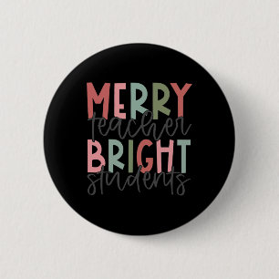 Badge Rond 5 Cm Joyeux enseignant brillant élève enseignant de Noë