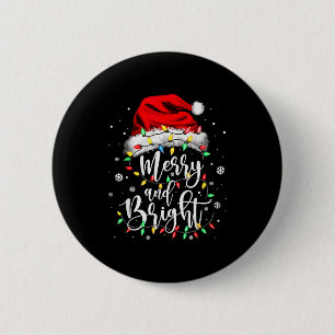 Badge Rond 5 Cm Joyeux Et Lumineux Noël Femmes Filles Mignonnes Jo