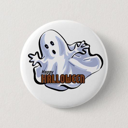 Badge Rond 5 Cm Joyeux fantôme d'Halloween (Devant)