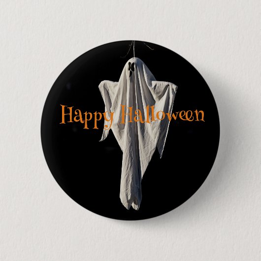 Badge Rond 5 Cm Joyeux fantôme d'Halloween (Devant)