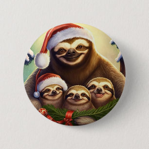 Badge Rond 5 Cm Joyeux fentes de Noël