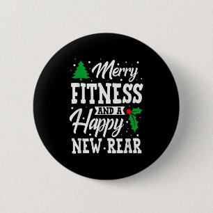 Badge Rond 5 Cm Joyeux Fitness Bonne Année Nouvel Arrière Entraîne