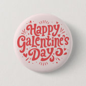Badge Rond 5 Cm Joyeux Galentine's Day rétro super 80s (Devant)