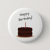 Badge Rond 5 Cm Joyeux gâteau au chocolat d'anniversaire (Devant)