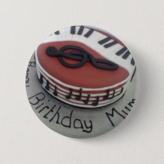 Badge Rond 5 Cm Joyeux gâteau de maman d'anniversaire (Devant)