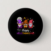 Badge Rond 5 Cm Joyeux Hallothanksmas Gnomes Lover Halloween Joyeu (Devant)