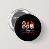 Badge Rond 5 Cm Joyeux Hallothanksmas Gnomes Lover Halloween Joyeu (Devant & derrière)