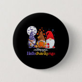 Badge Rond 5 Cm Joyeux Hallothanksmas Gnomes Lover Halloween Joyeu (Devant)