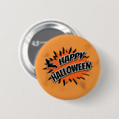 Badge Rond 5 Cm Joyeux Halloween (Devant & derrière)