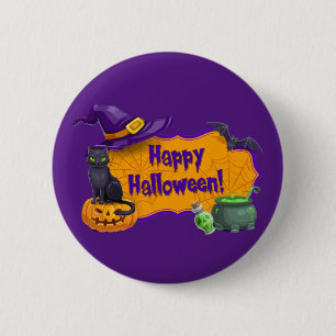 Badge Rond 5 Cm Joyeux Halloween 
