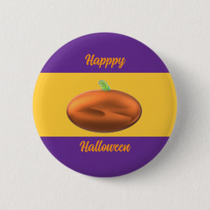 Badge Rond 5 Cm Joyeux Halloween Citrouille