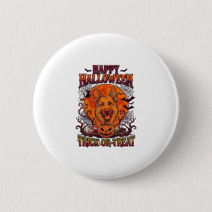 Badge Rond 5 Cm Joyeux Halloween Trick Or Treat Berger Allemand Ci