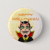 Badge Rond 5 Cm Joyeux Halloween / Vampire (Devant)