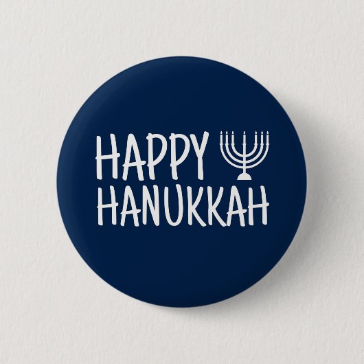 Badge Rond 5 Cm Joyeux Hanouka (Devant)