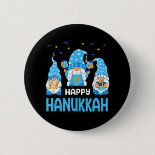 Badge Rond 5 Cm Joyeux Hanoukka Gnome Menorah Jew Holiday