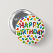 Badge Rond 5 Cm Joyeux haricots Jelly Birthday (Devant & derrière)