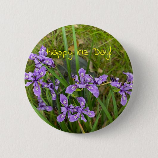Badge Rond 5 Cm Joyeux Iris Day ! (Devant)