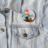 Badge Rond 5 Cm Joyeux jardin de retraite avec fleurs (En situation)