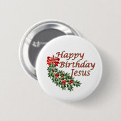 Badge Rond 5 Cm Joyeux Jésus (Devant & derrière)