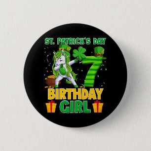 Badge Rond 5 Cm Joyeux Jour de la Saint Patrick 7E Anniversaire Un
