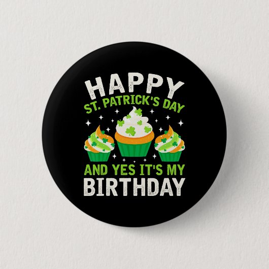 Badge Rond 5 Cm Joyeux Jour de la Saint Patrick Anniversaire Saint (Devant)