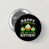 Badge Rond 5 Cm Joyeux Jour de la Saint Patrick Anniversaire Saint (Devant & derrière)