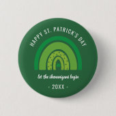 Badge Rond 5 Cm Joyeux Jour de la Saint Patrick Green Rainbow Sham (Devant)
