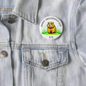 Badge Rond 5 Cm Joyeux Jour de marmotte Bouton Jour férié (En situation)