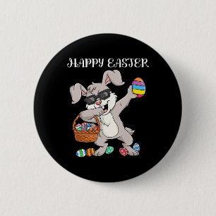 Badge Rond 5 Cm Joyeux Jour de Pâques Dabbing OEufs de lapin Enfan