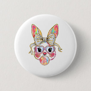 Badge Rond 5 Cm Joyeux jour de Pâques lapin mignon lapin Coquette 