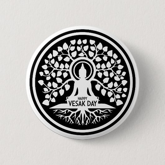 Badge Rond 5 Cm Joyeux jour de Vesak (Devant)
