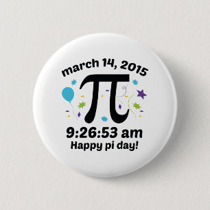 Badge Rond 5 Cm Joyeux Jour du Pi ! - Pi Day 2015 - 3.14.15 9:26:5