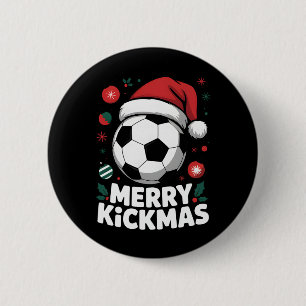 Badge Rond 5 Cm Joyeux Kickmas Noël Santa Football Ll Graphique En