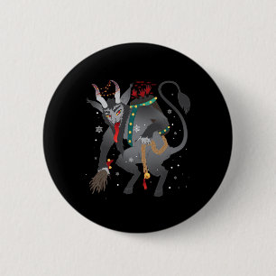 Badge Rond 5 Cm Joyeux Krampus Horreur Noël Malheur Pajama Evil Pa