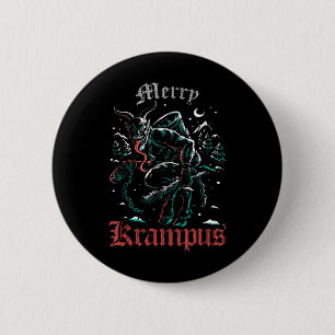 Badge Rond 5 Cm Joyeux Krampus Noël Xmas Horreur Laide Evil Paja