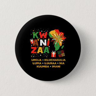 Badge Rond 5 Cm Joyeux Kwanzaa Kinara Sept Bougies Principes De K