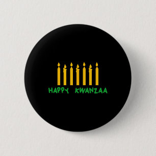 Badge Rond 5 Cm Joyeux Kwanzaa Kinara Sept Bougies Principes De K